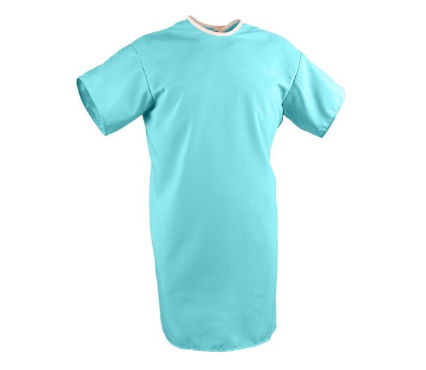 Silhouette of our Teen Hospital Gowns which are made from ChildGuard™ Fabric. This teen hospital gown is in solid Aqua.