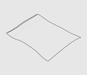 Drawing of an envelope closure duvet cover.